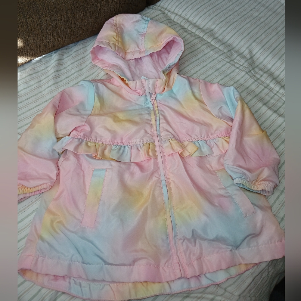 Little Me Toddler Girl Rainbow Hooded Jacket